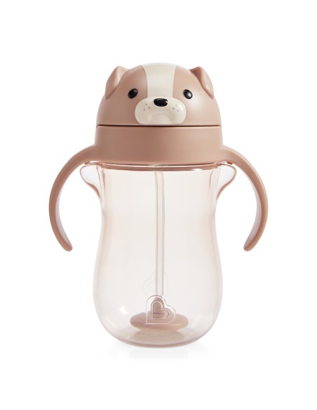 Munchkin Taza Antiderrame Con Pajita Marrón 296ml