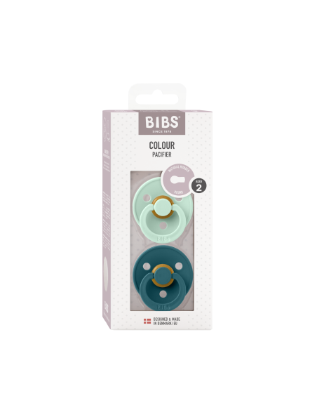 BIBS Colour Tetina Redonda Latex Nordicmint Forestlake Talla 2
